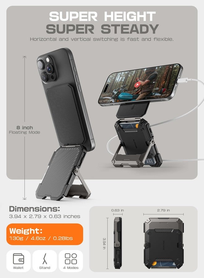 SupCase حافظة SUPCASE لمحفظة MagSafe مع حامل، محفظة مغناطيسية للرجال، [تحتفظ بـ 5 بطاقات] [حامل قابل للتعديل] [حماية من RFID] حامل بطاقات الائتمان للهاتف ثلاثي القوائم لهواتف iPhone 17/16/15/14/13/12، أسود - Image 5