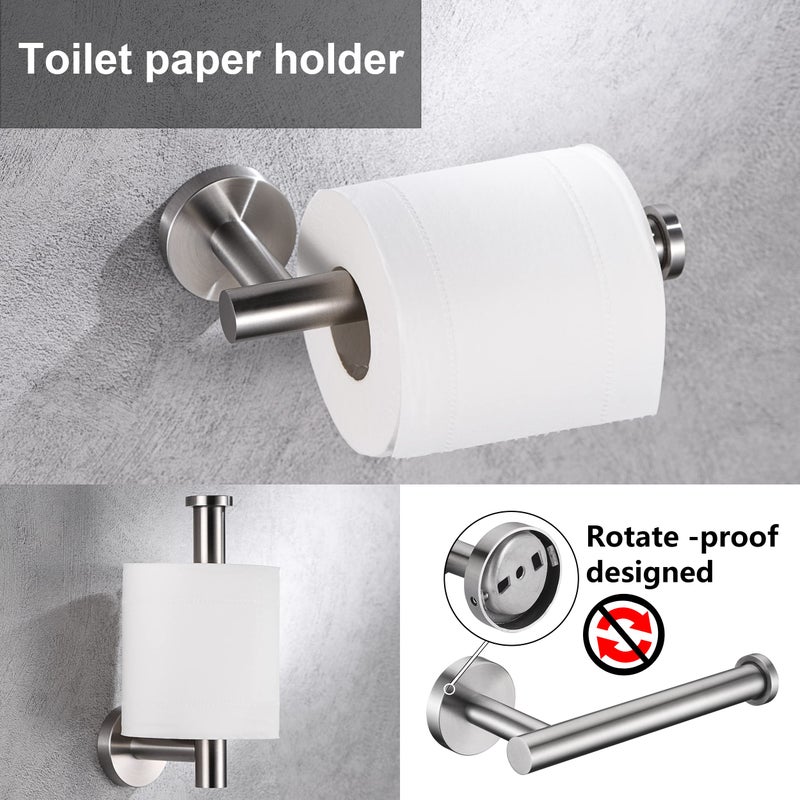 Kwanicas Brushed Nickel Toilet Paper Holder And Hand Towel Ring Set 2 Pieces Bathroom Hardware Accessories Set Sus 304 Stainless Steel Heavy Duty Wall Mounted Bathroom Holder - Image 3