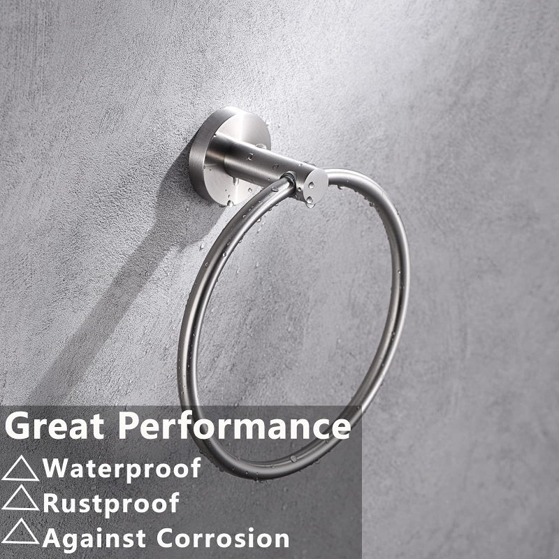 Kwanicas Brushed Nickel Toilet Paper Holder And Hand Towel Ring Set 2 Pieces Bathroom Hardware Accessories Set Sus 304 Stainless Steel Heavy Duty Wall Mounted Bathroom Holder - Image 5