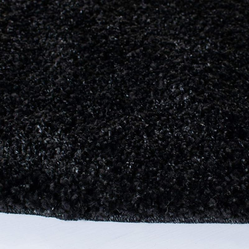 ENIGMATIC Soft Washable Anti Skid Shaggy Carpet – Fluffy Carpet for Living Room & Bedroom, Premium High Pile Rug (6x6 feet, Black) - Image 2
