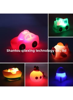 Generic Touch Light-emitting Water Lamp Dinosaur Unicorn Engineering Vehicle Baby Bath Toy With Light Playing Water Animal Suit-Color:Dinosaur Water Lamp 6 Pack A  - Image 4
