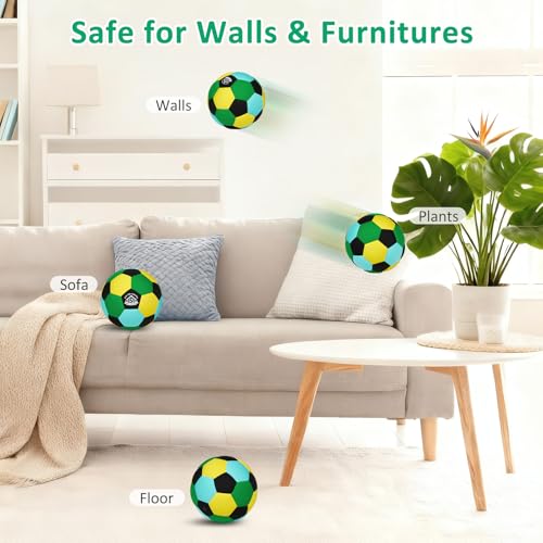 Lemmeko Indoor Soccer Ball Size 3 Silent Soccer Balls Gifts for Beginners, Soft Foam House Training Balls, Lightweight Soccerball with Pump for Home Practice, Green - Image 4