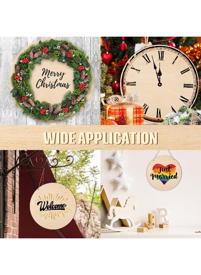 Suzile 20 Pcs Wood Rounds for Crafts Unfinished Blank Round Wooden Signs Circles Discs for DIY Christmas Home Decor Painting Door Hanger Design14 Inch - Image 4