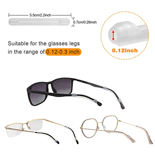SMARTTOP Silicone Eyeglasses Temple Tips Sleeve Retainer, Anti-Slip Elastic Glasses Ear Grip Comfort Eyeglasses Retainers Behind The Ears for Reading Glasses Sunglasses - Image 3