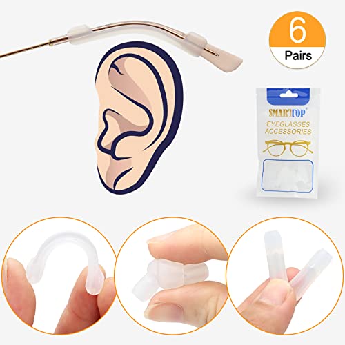 SMARTTOP Silicone Eyeglasses Temple Tips Sleeve Retainer, Anti-Slip Elastic Glasses Ear Grip Comfort Eyeglasses Retainers Behind The Ears for Reading Glasses Sunglasses - Image 4