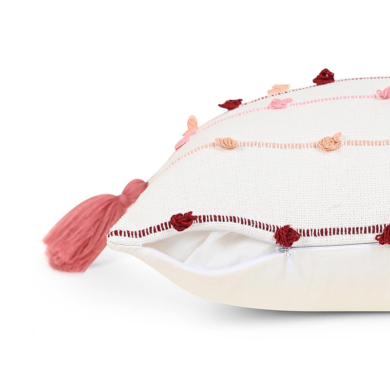 ANWYN 100% Cotton Handloom Cushion Cover with Tassles - Image 5