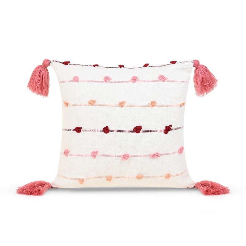 ANWYN 100% Cotton Handloom Cushion Cover with Tassles - Image 2