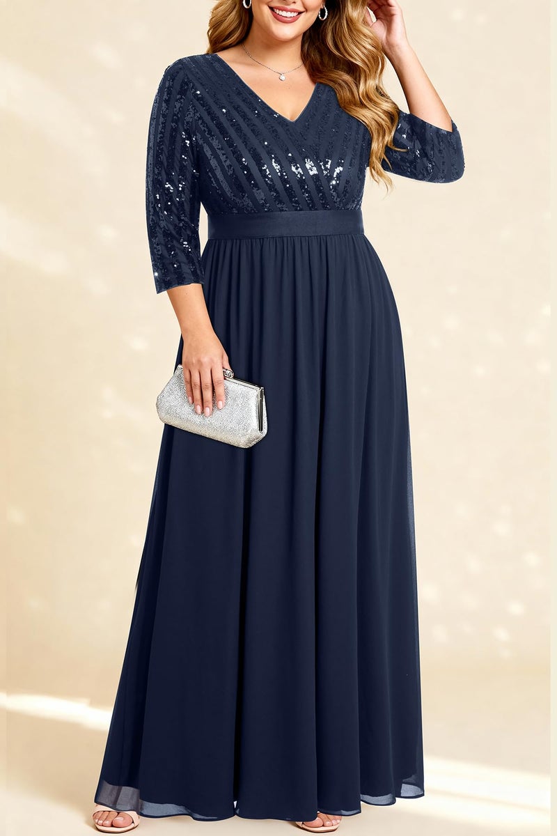 Talisea Mother of the Bride Dresses Plus Size Navy Blue Formal Dress Long Evening Gowns Elegant Prom Party Wedding Guest - Image 2
