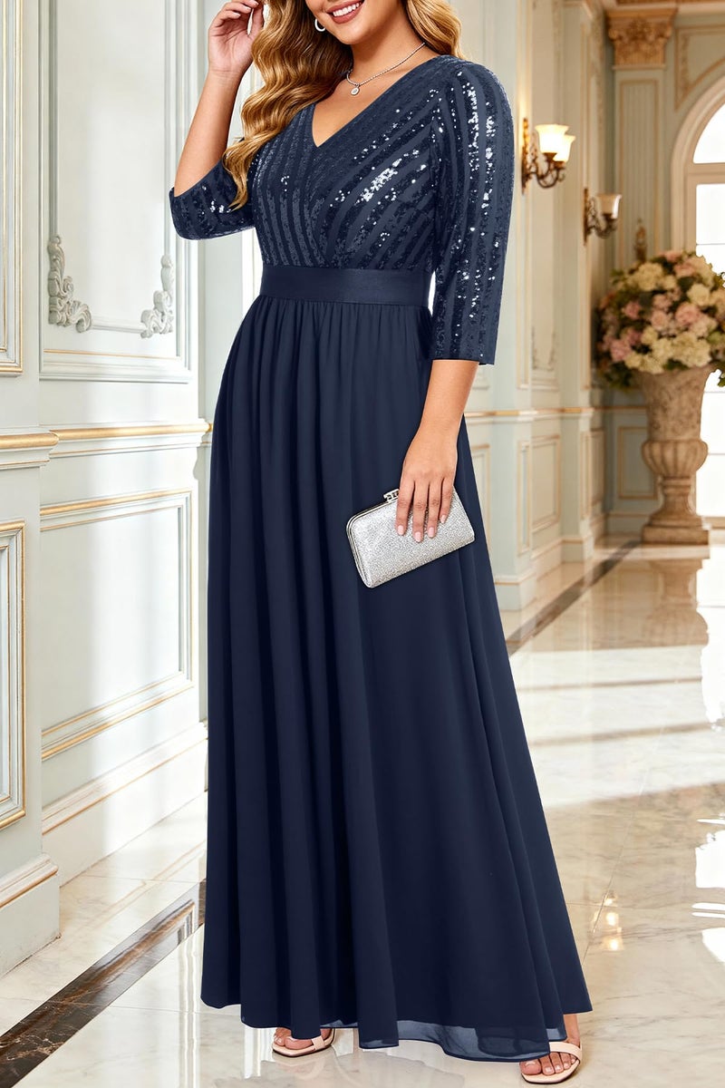 Talisea Mother of the Bride Dresses Plus Size Navy Blue Formal Dress Long Evening Gowns Elegant Prom Party Wedding Guest - Image 4