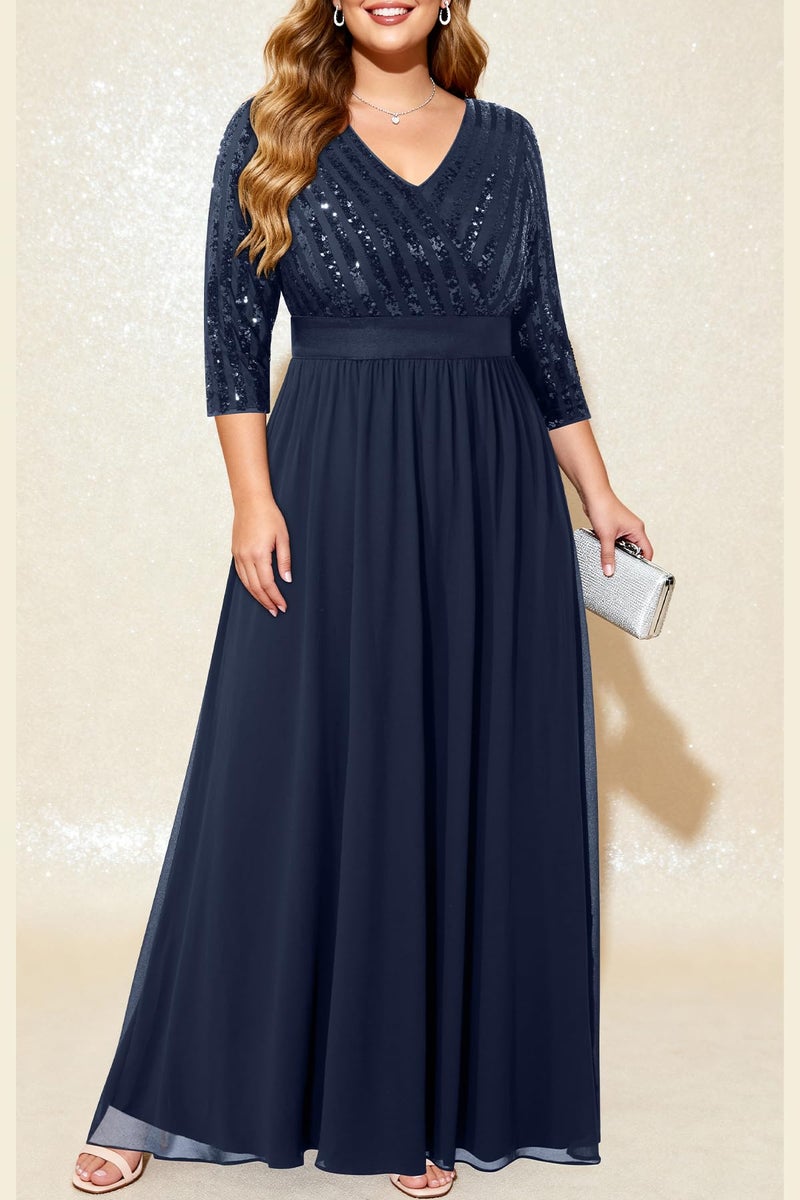 Talisea Mother of the Bride Dresses Plus Size Navy Blue Formal Dress Long Evening Gowns Elegant Prom Party Wedding Guest - Image 3