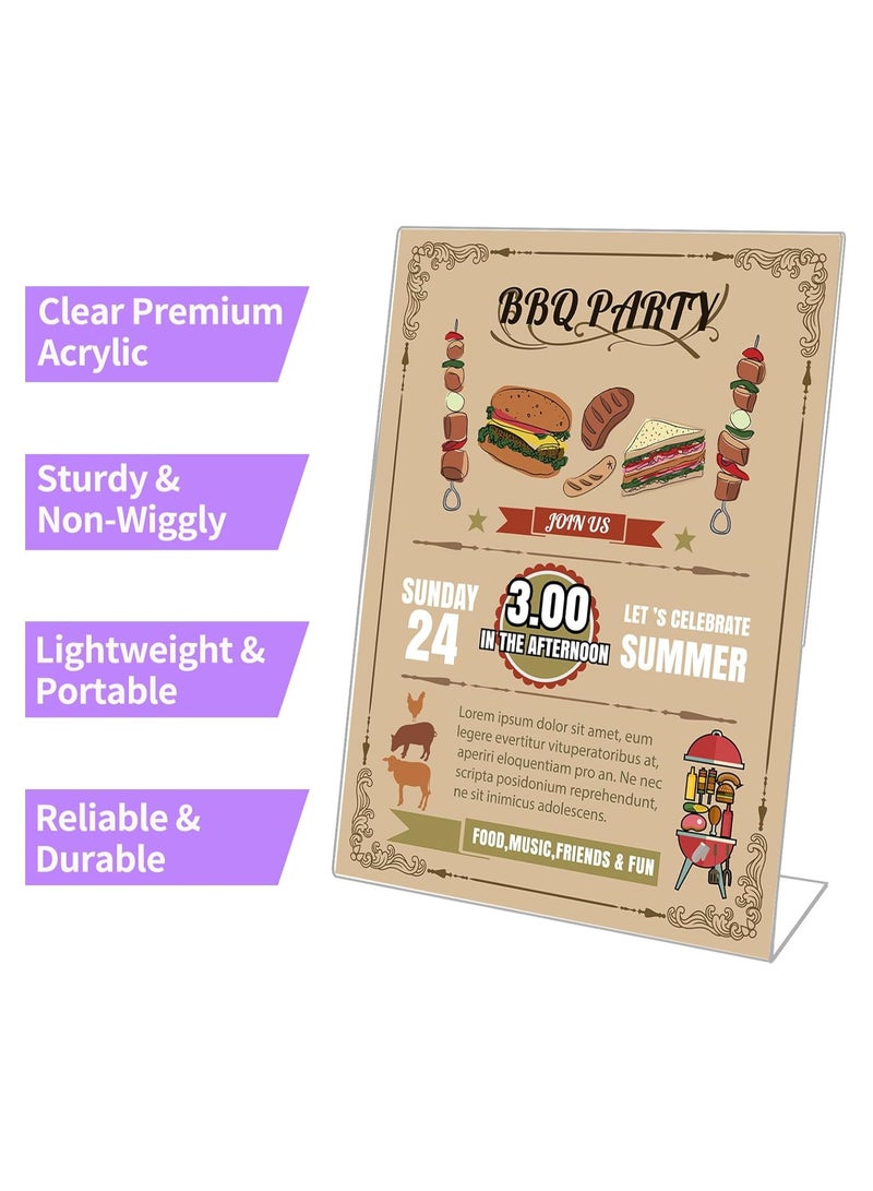 TPGP A4 Acrylic Sign Holder, 5-Pack L-Shape Display Stands - Clear Acrylic Poster Menu Holders for Table, Restaurant, Hotel, Documents, and Office Use - Image 4