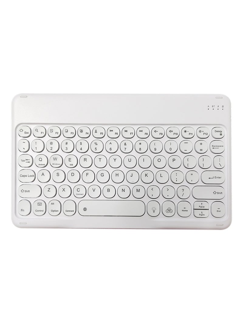 Universal Portable Wireless Bluetooth Keyboard for iPad/iPhone/Tablet, Backlit Mini Wireless Keyboard for Phone, Multi-Device Rechargeable Small Bluetooth Keyboard, White, Ultra-Slim, 7-Color - Image 1