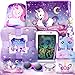 Auspicious beginning Unicorns Gifts for Girls Kids Toys 3 4 5 6 7 8 9 10 Years Old with LCD Writing TabletGlowing BlanketUnicorn BraceletEye MaskCrossbody Bag 12PCS Purple Teen Girl Birthday Christmas Unicorn Toy - Image 2