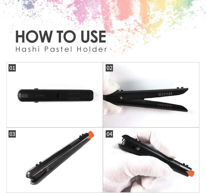 Hashi Adjustable Pastel Holder Set (2pcs), Universal Art Stick Extender for Soft Pastels, Charcoal & Erasers, Professional Grip Tool for Adult Artists, Prevents Breakage & Stains - Image 3