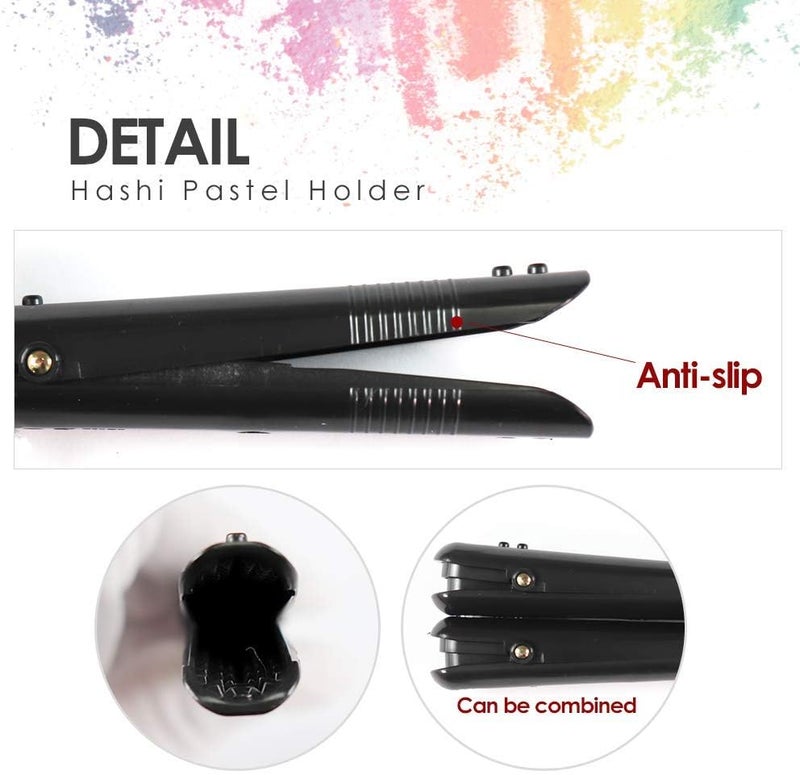 Hashi Adjustable Pastel Holder Set (2pcs), Universal Art Stick Extender for Soft Pastels, Charcoal & Erasers, Professional Grip Tool for Adult Artists, Prevents Breakage & Stains - Image 4
