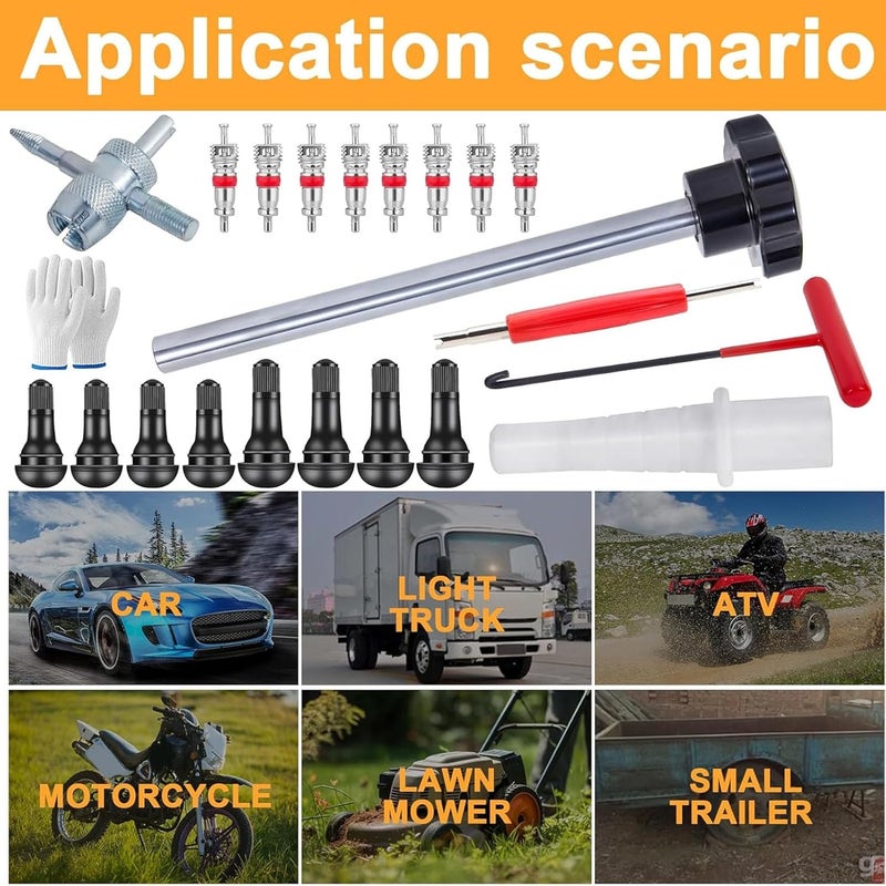 RiToEasysports Tire Valve Tool Kit, Quick Change Steel ABS Valve Stem Core Replacement Tool for Cars Light Trucks ATVs and Off-Road Vehicles - Image 4