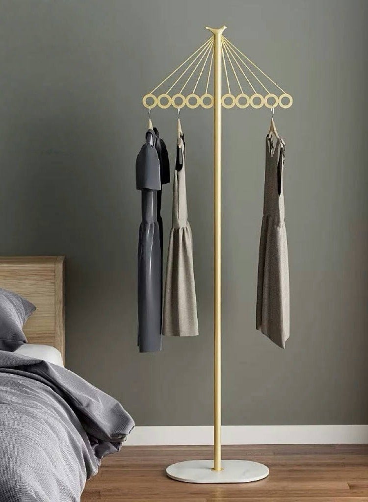 Generic Coat Rack Freestanding Coat Rack  with Natural Marble Base and 10 Hooks Coat Racks for Bedroom, Hallway, Entrance, Office，Easy Assembly（Gold）  - Image 1