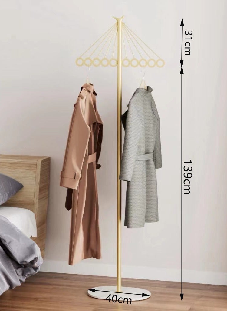 Generic Coat Rack Freestanding Coat Rack  with Natural Marble Base and 10 Hooks Coat Racks for Bedroom, Hallway, Entrance, Office，Easy Assembly（Gold）  - Image 5