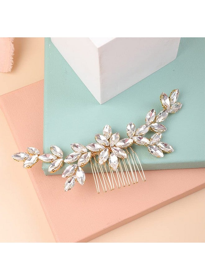 BERYUAN Hair Comb, Gold Crystal Teardrop Rhinestone, Women Handmade Item, Perfect for Mother's Day Gifts, Hair Accessories for Women and Girls, Fashion Jewelry Hair Accessory - Image 3