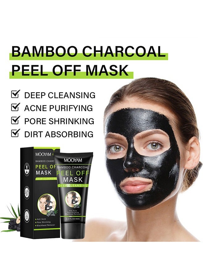 MOOYAM Blackhead Removal Peeling Mask , Pull-Off Bamboo Charcoal Mask Deeply Cleans Blackhead Dirt And Purifies Pores for Men and Women(60g)  - Image 3