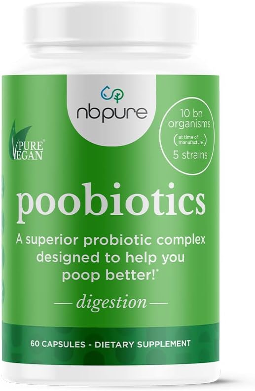 nbpure Poobiotics Vegan Pre  Probiotics  Gut Health  Microbiome Balance Support for Men  Women  Supports IBS Diarrhea Constipation Leaky Gut Relief  Lactobacillus  Bifidobacterium - Image 1