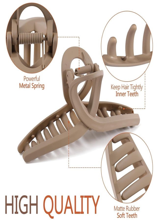 WHISKET - Large Hair Claw Clips for Women Thin Thick Curly Hair, Big Matte Banana Clips,Strong Hold jaw clips,Multi Colors (Pack Of 4) (fancy Claw Clips) - Image 3