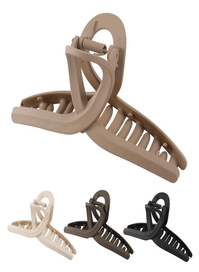 WHISKET - Large Hair Claw Clips for Women Thin Thick Curly Hair, Big Matte Banana Clips,Strong Hold jaw clips,Multi Colors (Pack Of 4) (fancy Claw Clips) - Image 5