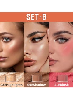 Concealer Stick Three Color Combination Set Highlight Contour and Blush Makeup Stick Set Cream Contour Concealer Stick Set Contour Highlighter Blusher Makeup Stick Soft Texture Skin Highlight Easy Makeup Stick SET B - pzsku/Z957C1013124D354FABAAZ/45/_/1728549265/276a9655-ea84-4a89-9c7d-8e422cb04bf2