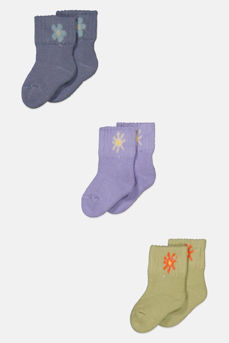 Tchibo Toddlers Girl 3 Pairs Crew Socks, Multicolor - Image 1