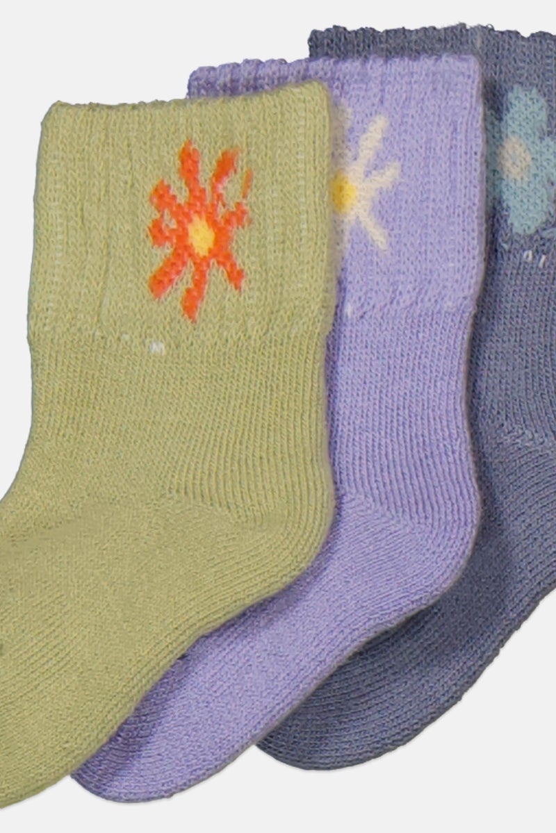 Tchibo Toddlers Girl 3 Pairs Crew Socks, Multicolor - Image 2