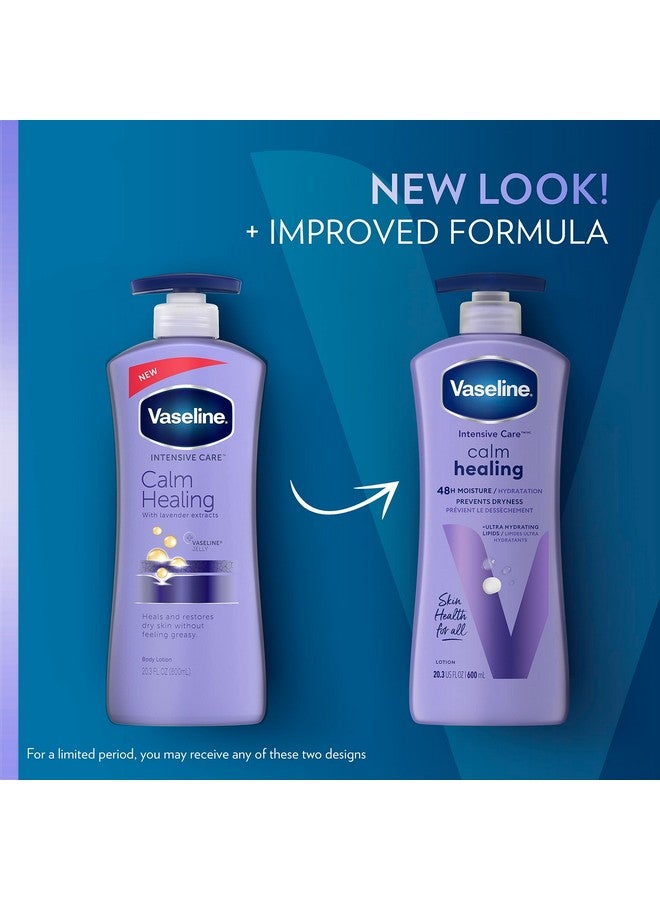 Vaseline Intensive Care Calm Healing Body Lotion 3 count for Dry Skin Made with Ultra-Hydrating Lipids and Lavender Extract to Heal and Restore Dry Skin 20.3 oz - Image 2