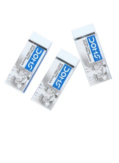 DOMS 3-Piece Extra Long Dust Free Erasers White  - Image 2