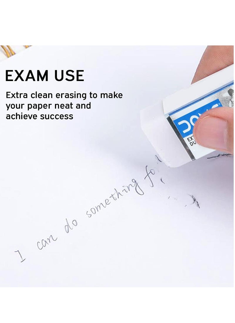 DOMS 3-Piece Extra Long Dust Free Erasers White  - Image 3