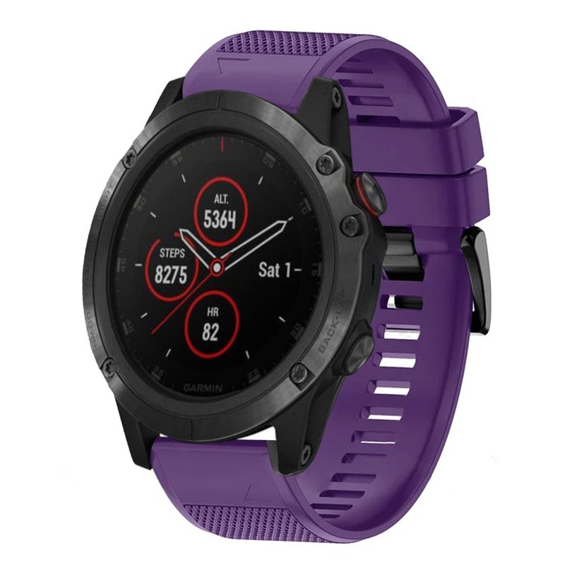 S-TOP For Garmin Fenix 5X Plus Quick Release 26mm Silicone Watch Band(Purple) - Image 1