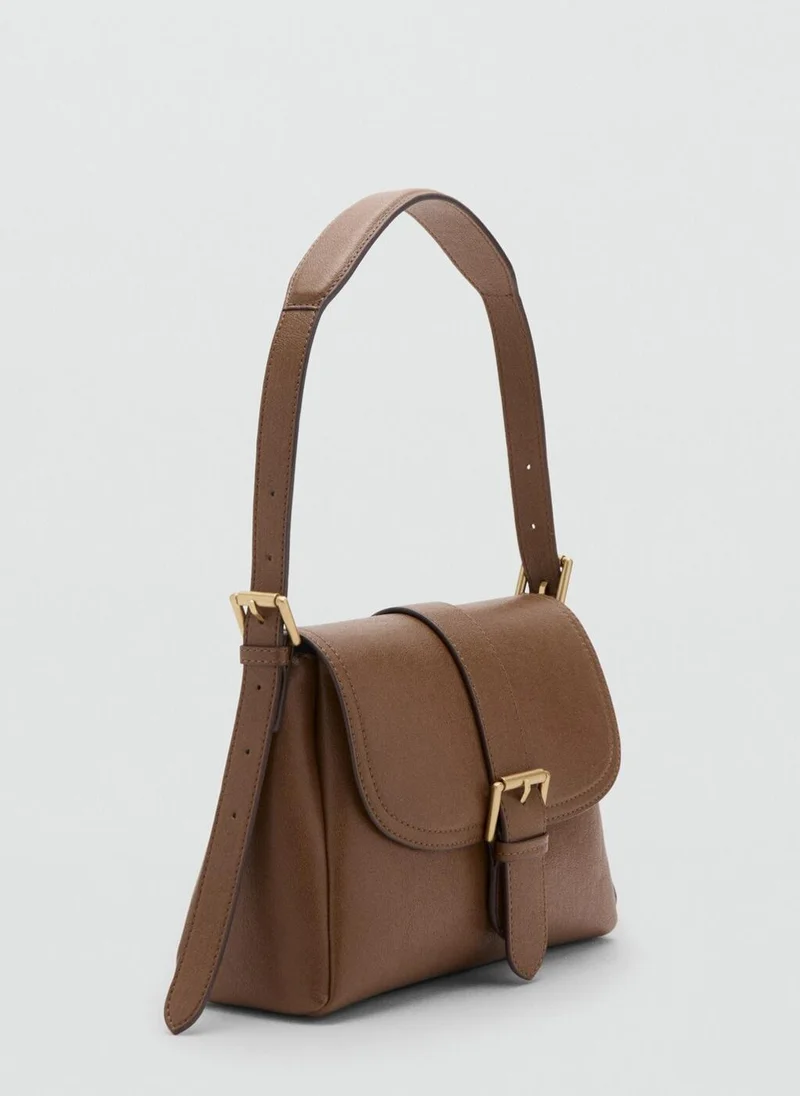 Mango Shoulder Bag With Buckle