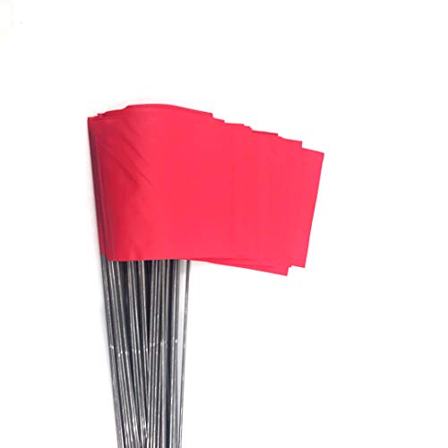 Swanson Tool Co. , Inc Swanson Tool Co FRG15100 2.5-Inch by 3.5-Inch Marking Flags with 15-Inch Wire Staffs, Red, 100-Pack - Image 3