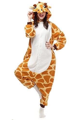Comfy New Adult Giraffe Animal Onesie Halloween Cosplay Pajamas Costume Sleepwear Medium - Image 1
