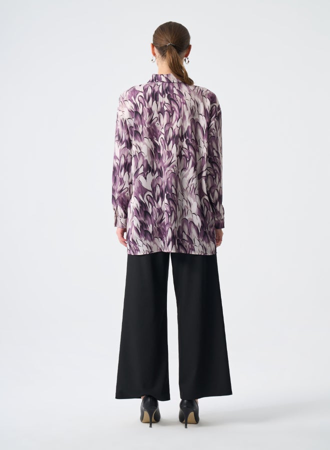 MIZALLE ELLIPS PATTERNED SATIN TUNIC - Image 3