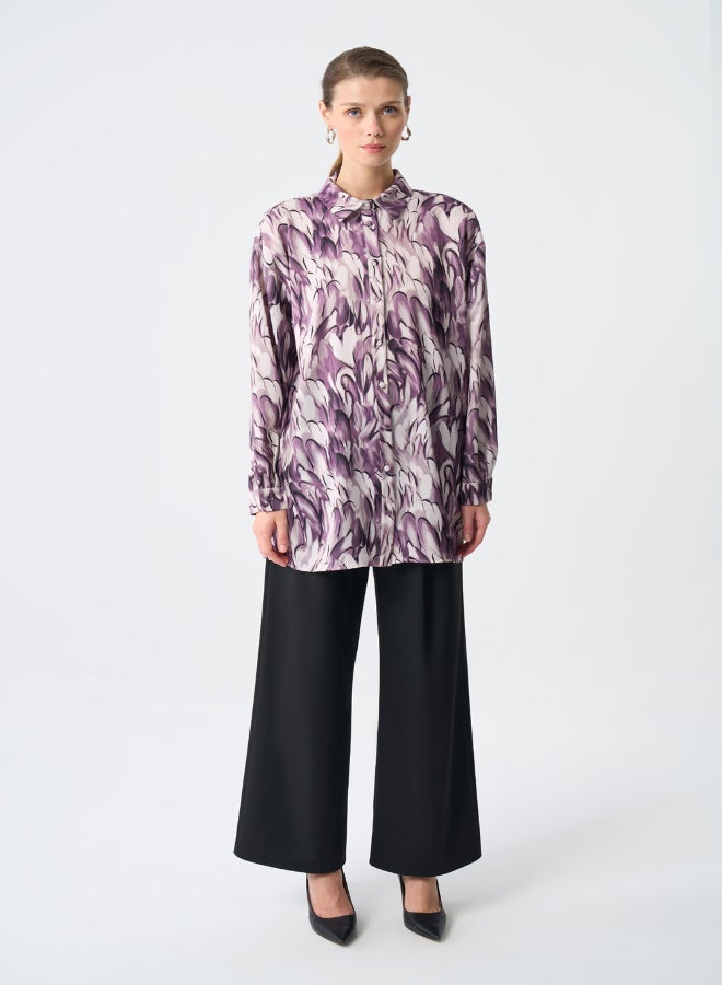 MIZALLE ELLIPS PATTERNED SATIN TUNIC - Image 2