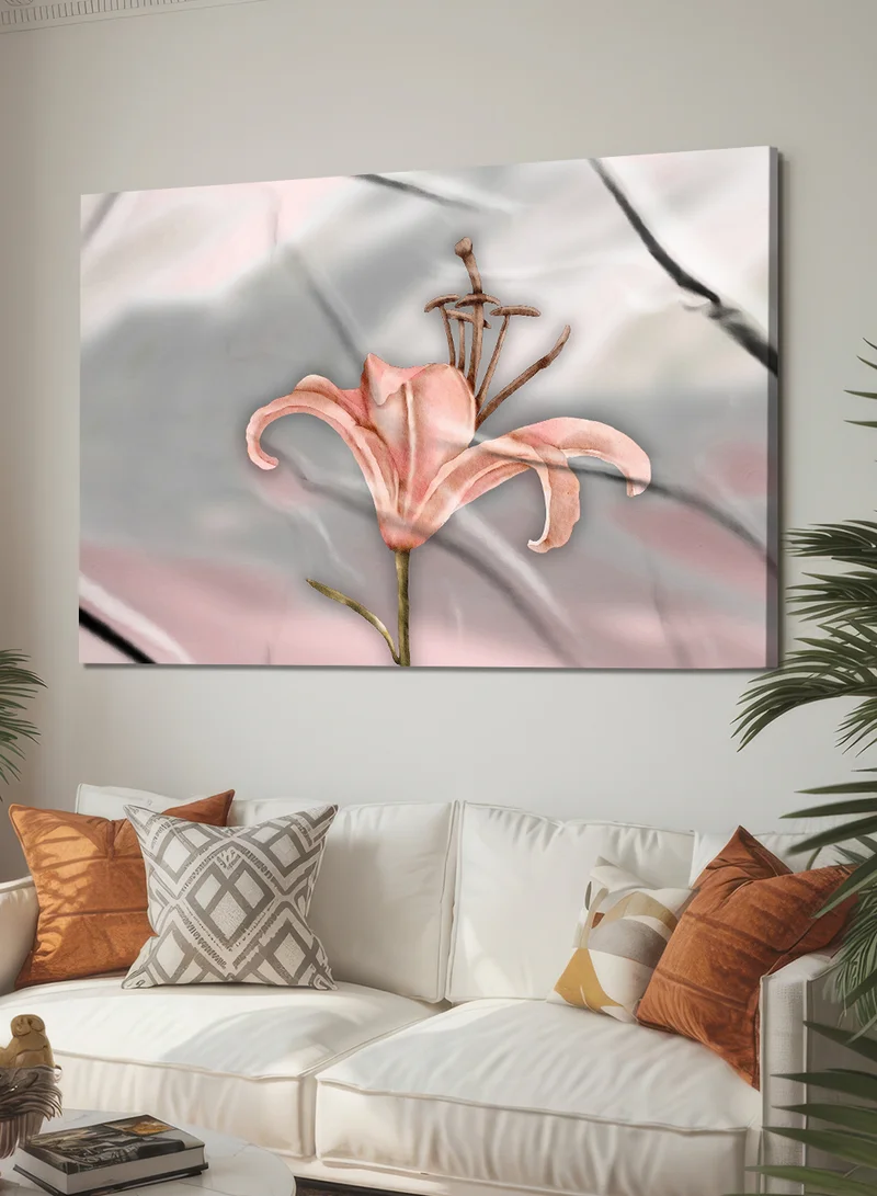 LOWHA Canvas Wall Art Stretched Over Wooden Frame with Flower Abstract Design
