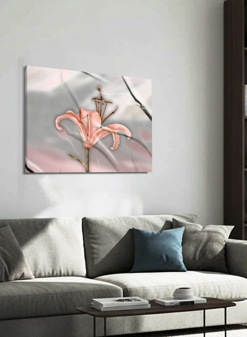 LOWHA Canvas Wall Art Stretched Over Wooden Frame with Flower Abstract Design