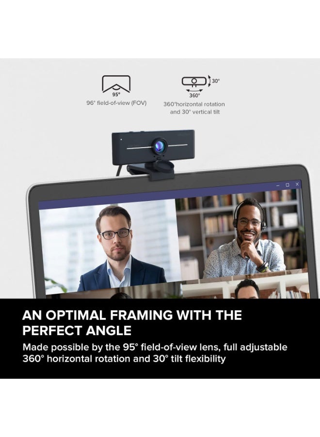 Creative Live! Cam Sync 4K UHD USB Webcam with Backlight Compensation, Up to 40 FPS, 95° Wide-Angle Lens, Privacy Lens, Built-in Mics, Plug & Play for PC and Mac - Image 2