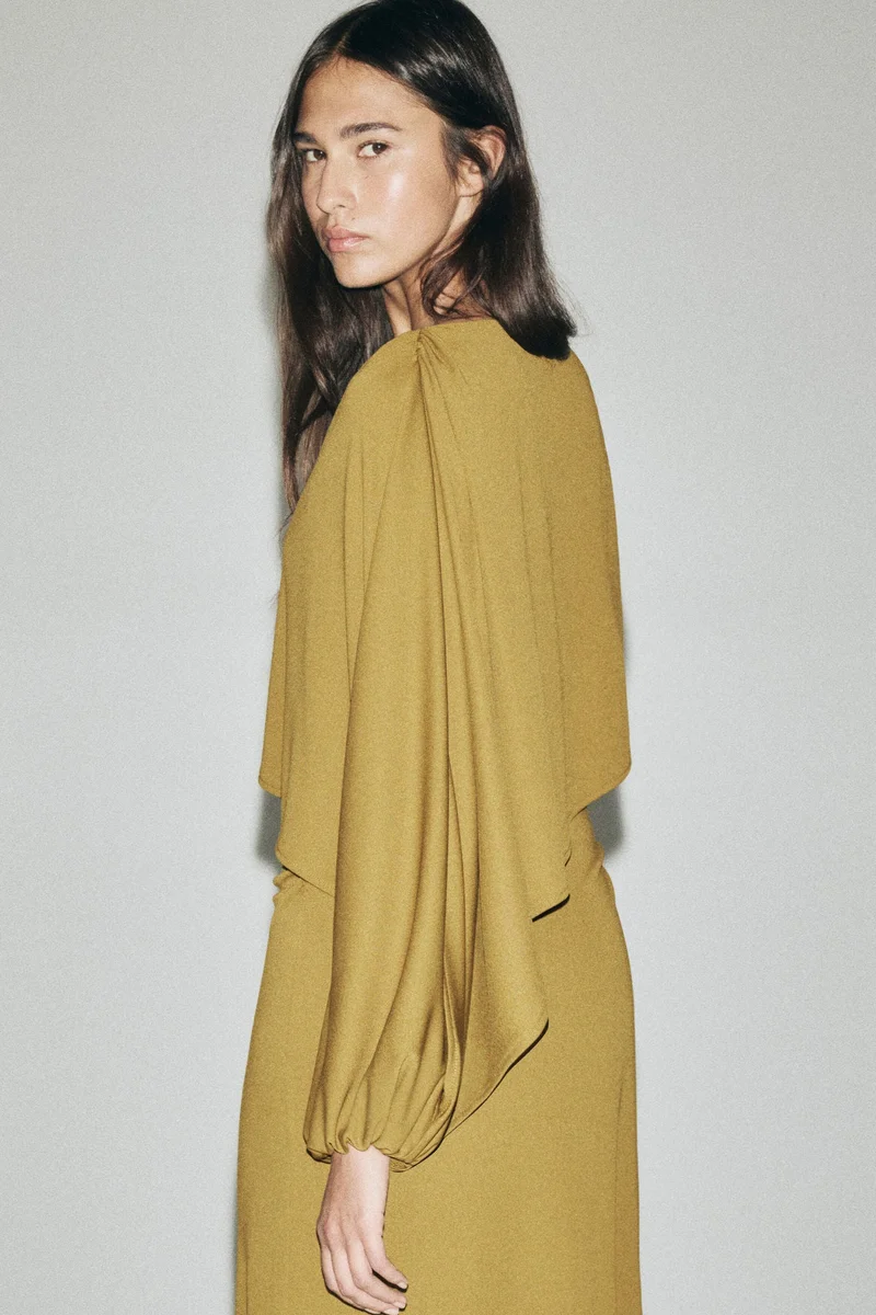 H&M Draped cape-detail dress