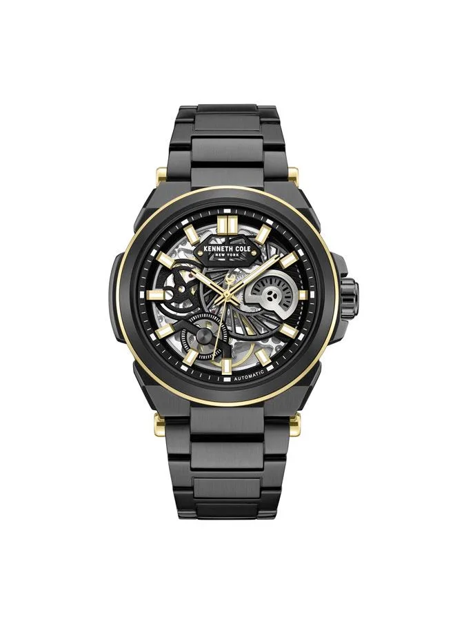 Kenneth Cole New York Downtown Men's 42mm Automatic Watch with Black Dial & Black Stainless Steel Bracelet