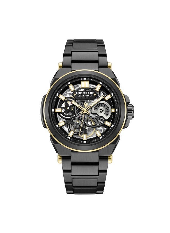 Kenneth Cole New York Downtown Men's 42mm Automatic Watch with Black Dial & Black Stainless Steel Bracelet  - Image 1