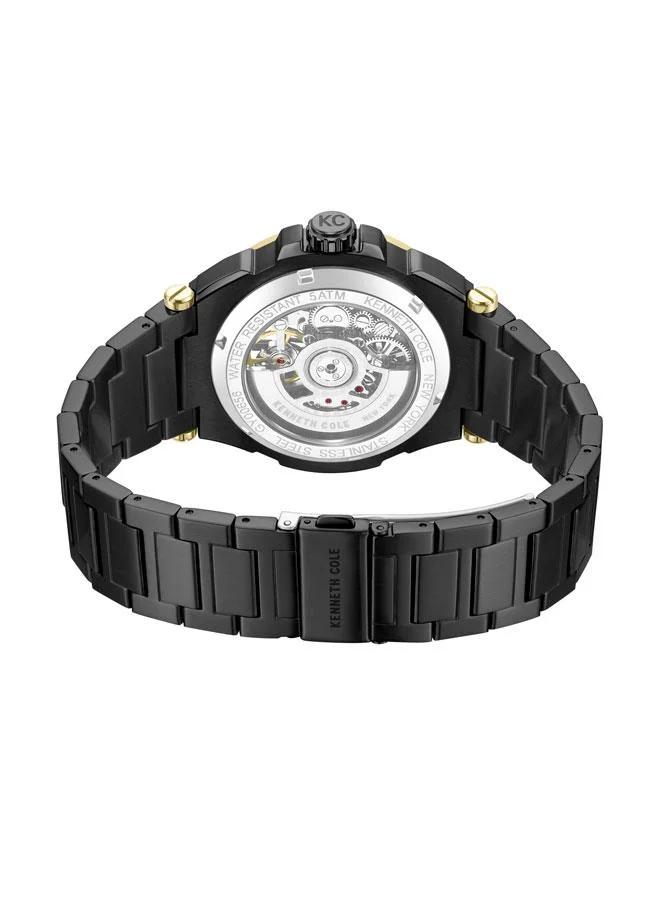 Kenneth Cole New York Downtown Men's 42mm Automatic Watch with Black Dial & Black Stainless Steel Bracelet