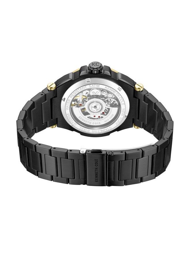 Kenneth Cole New York Downtown Men's 42mm Automatic Watch with Black Dial & Black Stainless Steel Bracelet  - Image 5