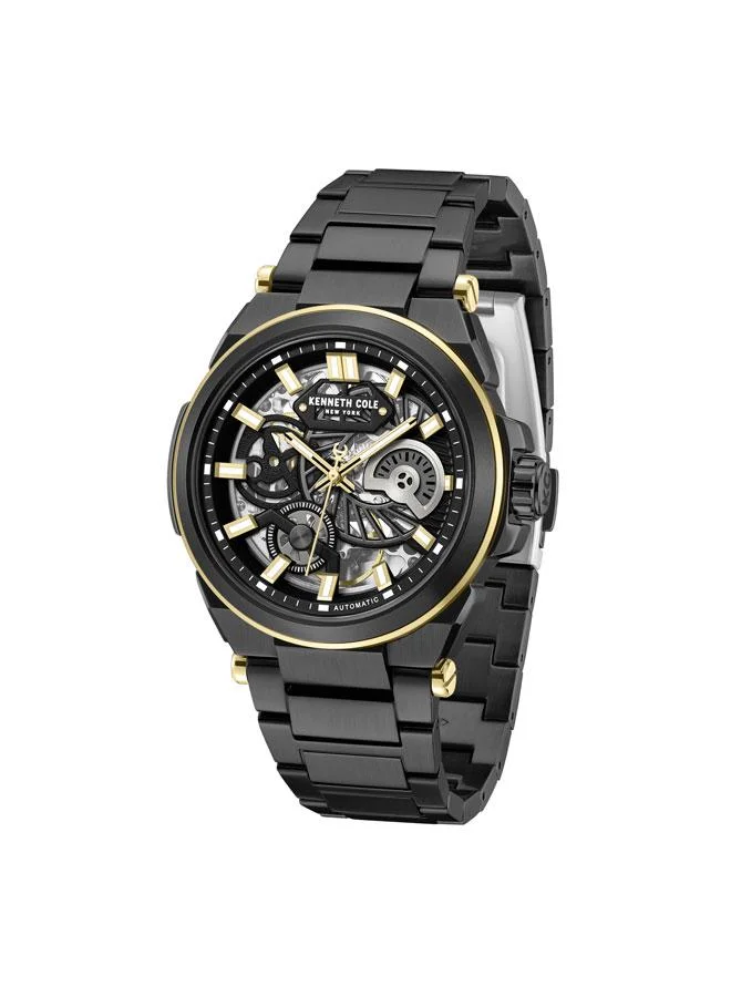 Kenneth Cole New York Downtown Men's 42mm Automatic Watch with Black Dial & Black Stainless Steel Bracelet