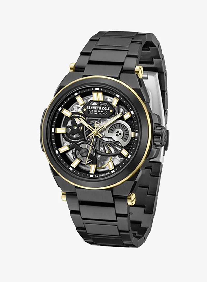 Kenneth Cole New York black Downtown Men's 42mm Automatic Watch with Black Dial & Black Stainless Steel Bracelet for Men | Best Price UAE