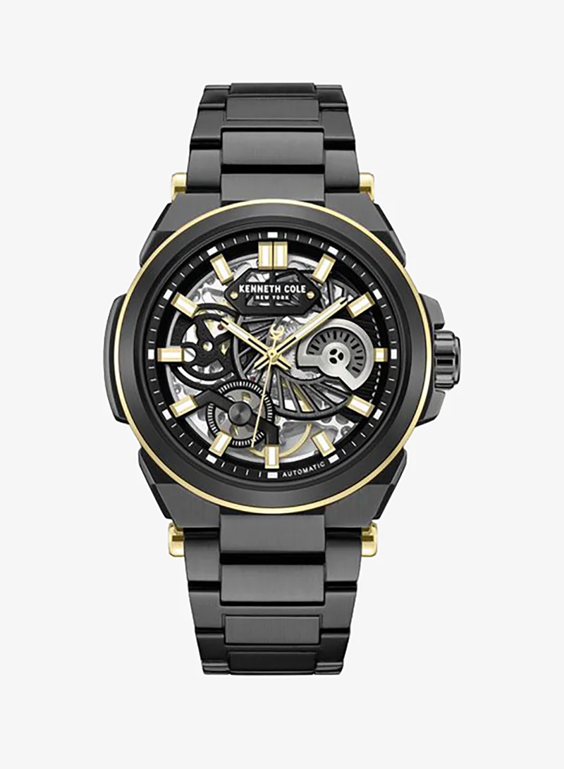 Kenneth Cole New York Downtown Men's 42mm Automatic Watch with Black Dial & Black Stainless Steel Bracelet